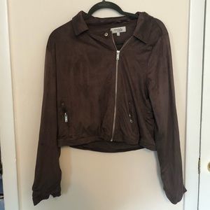 Suede cropped jacket